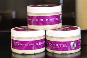 Premium Body Butter. Made with 100% Natural oils. Shea Butter, 4+ oils, and a beautiful sweet smelling fragrance that is oil based. Relieves dry skin, eczema, great for heels of feet and elbows. women love the scent. body butter lotion.